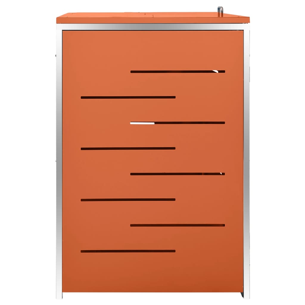 Søppeldunkskur firedobbelt 276,5x77,5x115 cm rustfritt stål