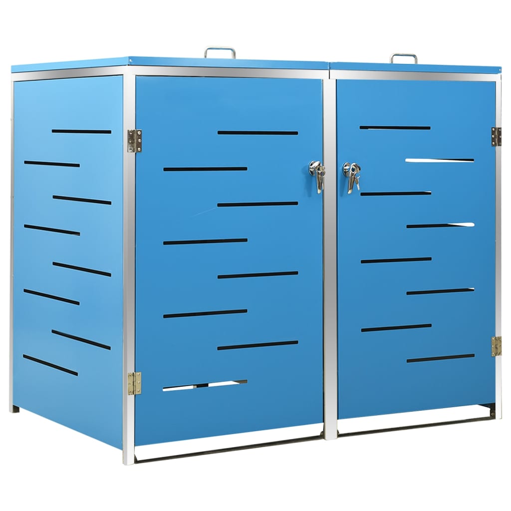 Søppeldunkskur dobbelt 138x77,5x115 cm rustfritt stål