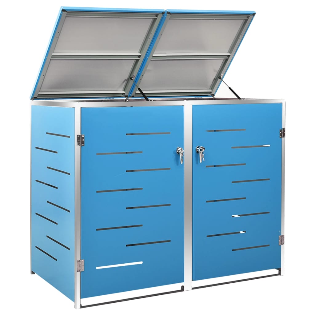 Søppeldunkskur dobbelt 138x77,5x115 cm rustfritt stål