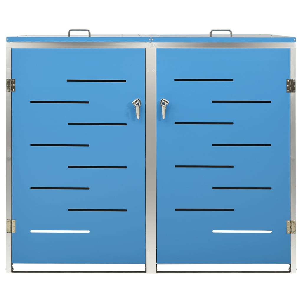 Søppeldunkskur dobbelt 138x77,5x115 cm rustfritt stål