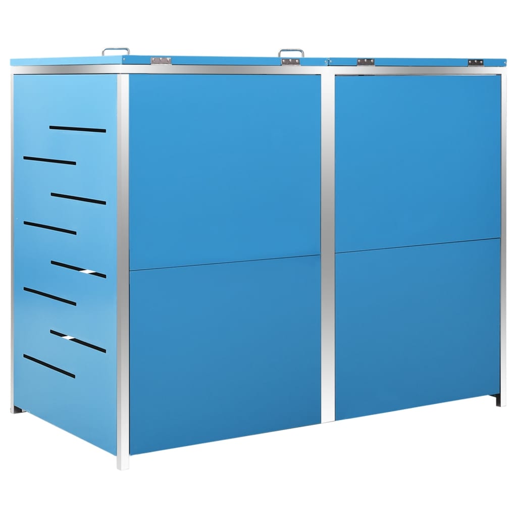 Søppeldunkskur dobbelt 138x77,5x115 cm rustfritt stål