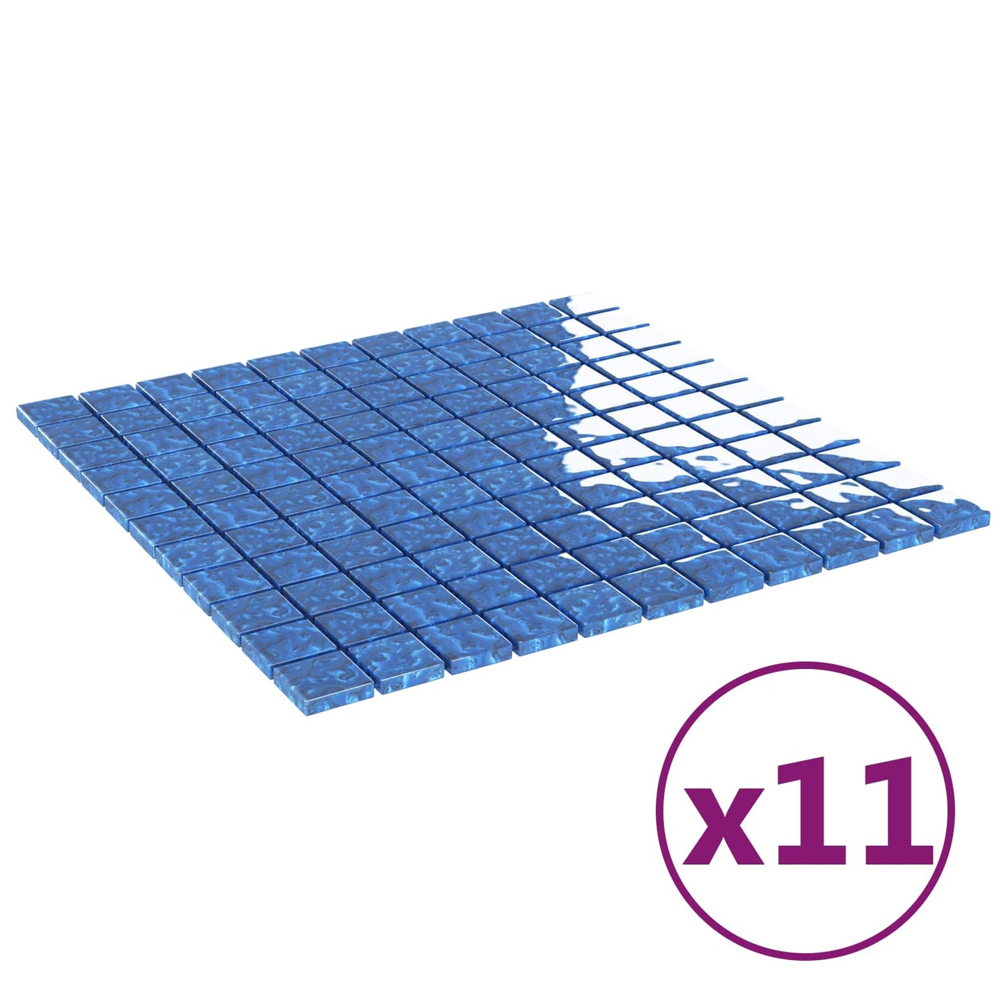 Mosaikkflis 11 pcs Blå 50 x 50 cm Glass