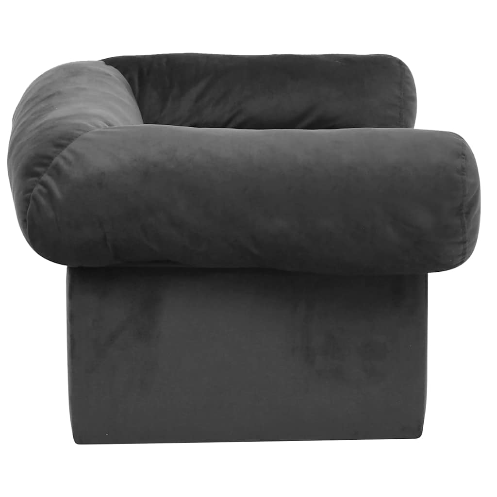 Hundesofa med skuff mørkegrå 75x50x38 cm plysj