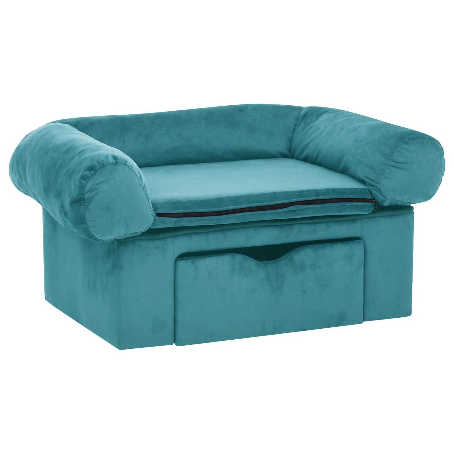 Hundesofa med lagring Turkis 75 x 50 x 38cm Plysj