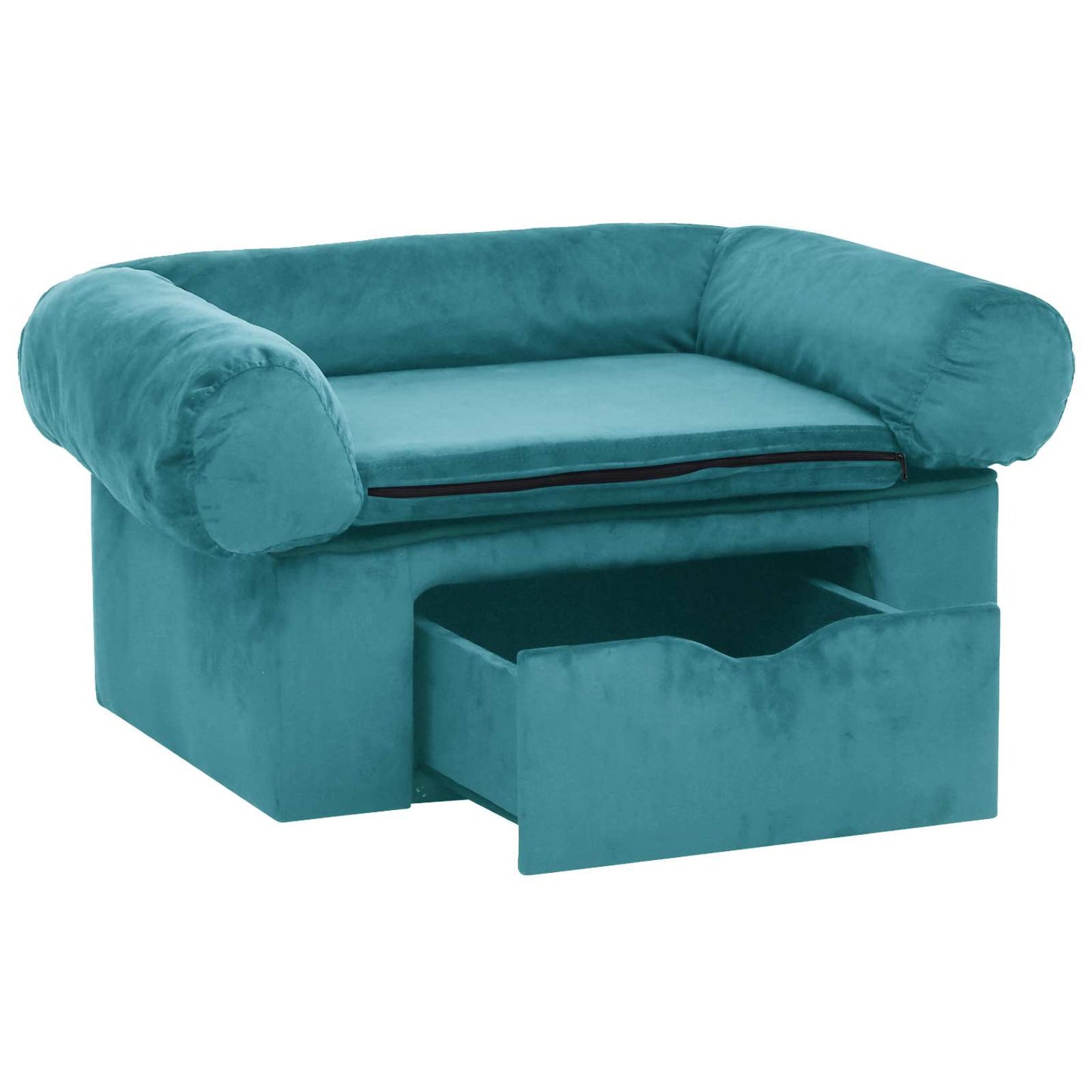 Hundesofa med lagring Turkis 75 x 50 x 38cm Plysj