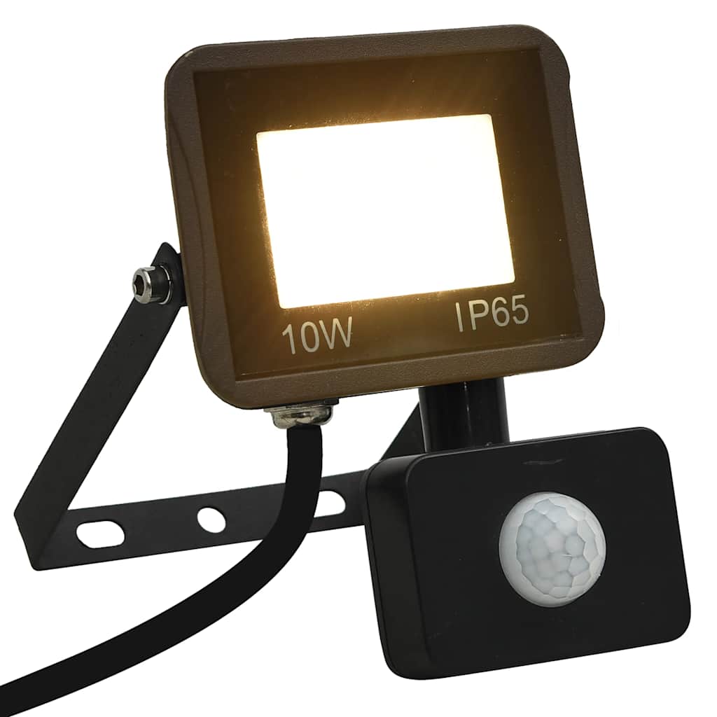 LED-flomlys med sensor 10 W varmhvit vidaXL