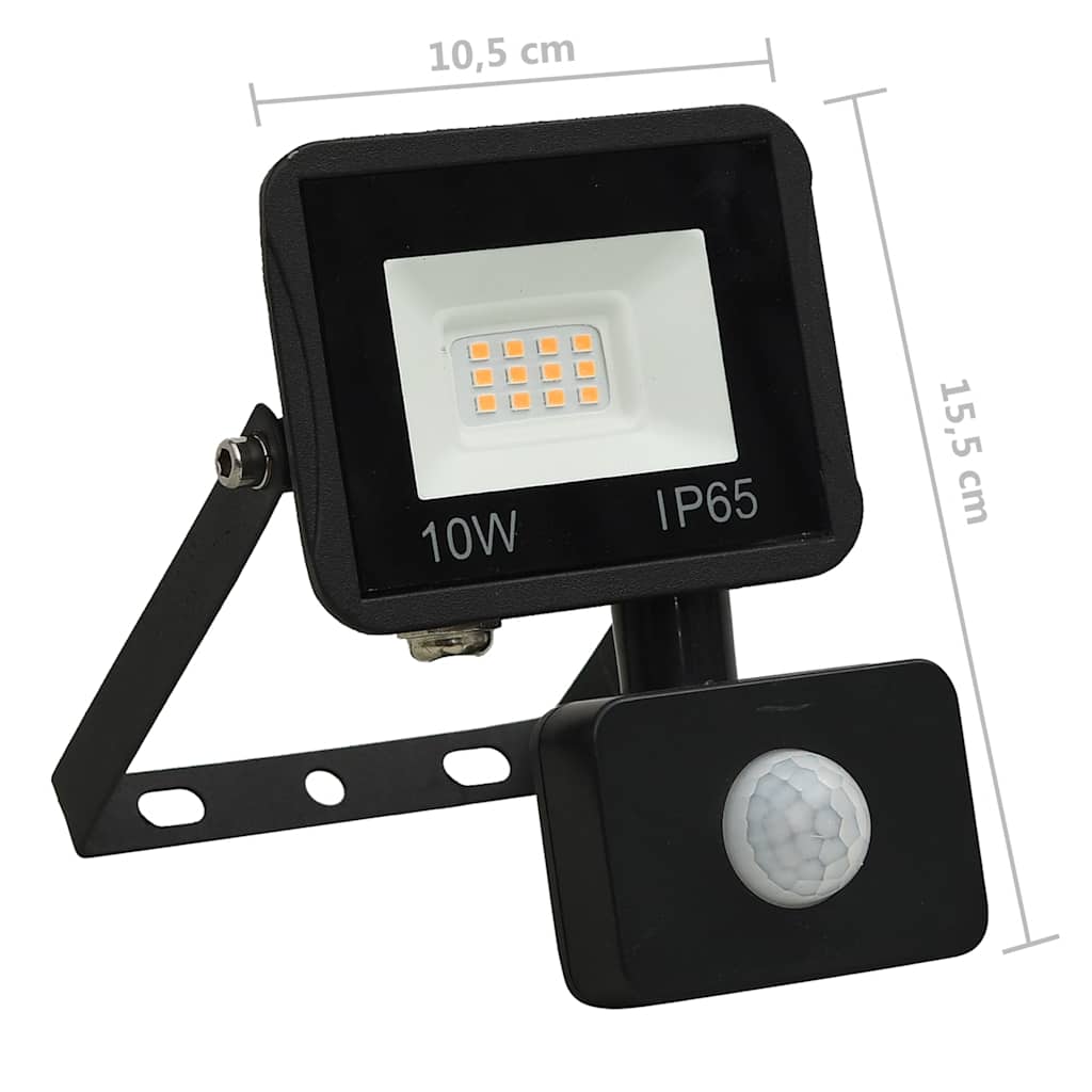 LED-flomlys med sensor 10 W varmhvit vidaXL