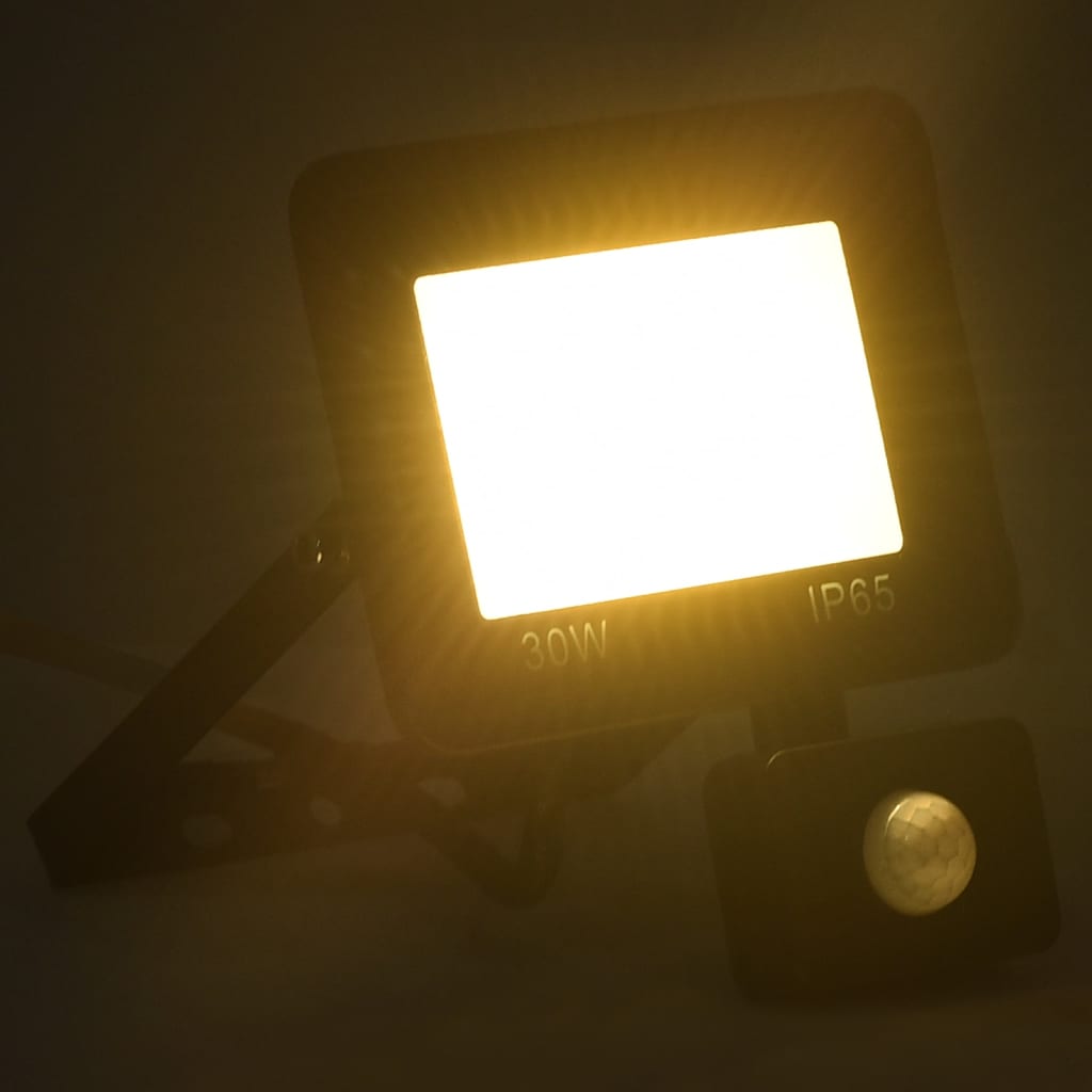 LED-flomlys med sensor 30 W varmhvit