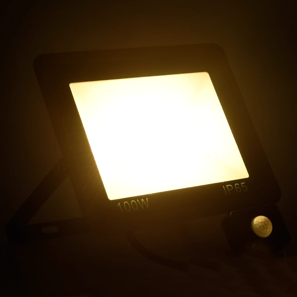 LED-flomlys med sensor 100 W varmhvit