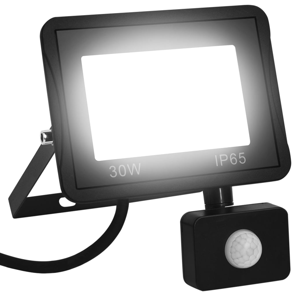 LED-flomlys med sensor 30 W kaldhvit
