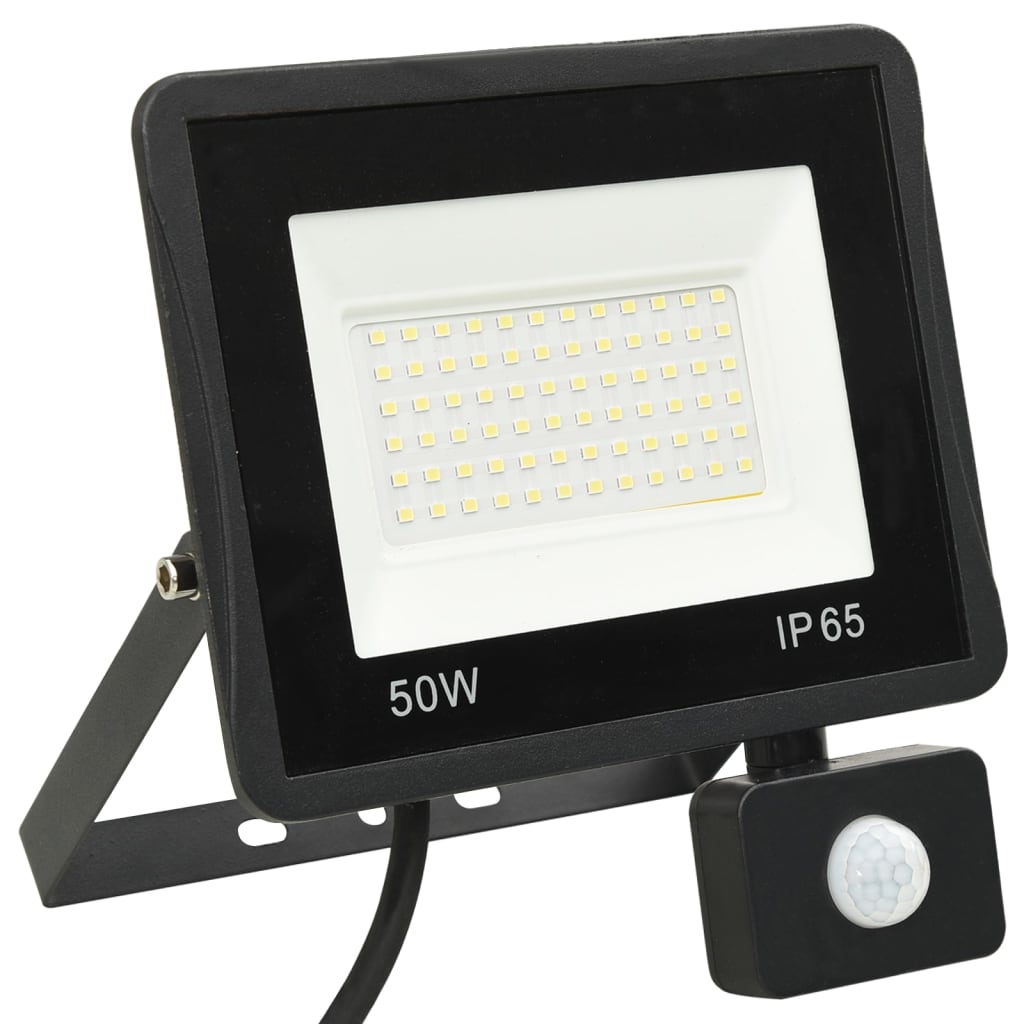 LED-flomlys med sensor 50 W kaldhvit