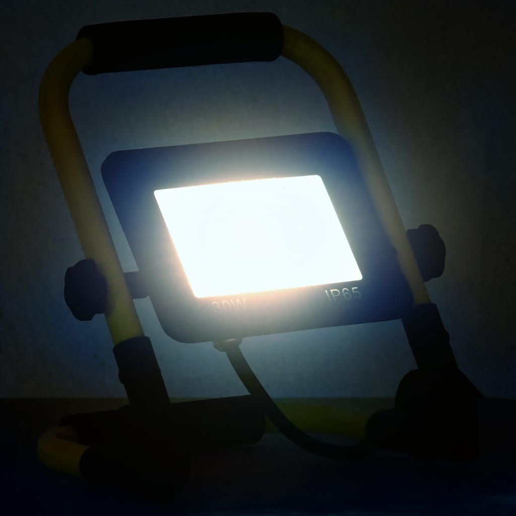 LED-flomlys med håndtak 30 W kaldhvit