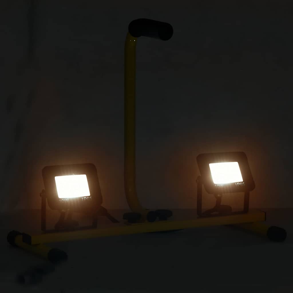LED-flomlys med håndtak 2x10 W varmhvit