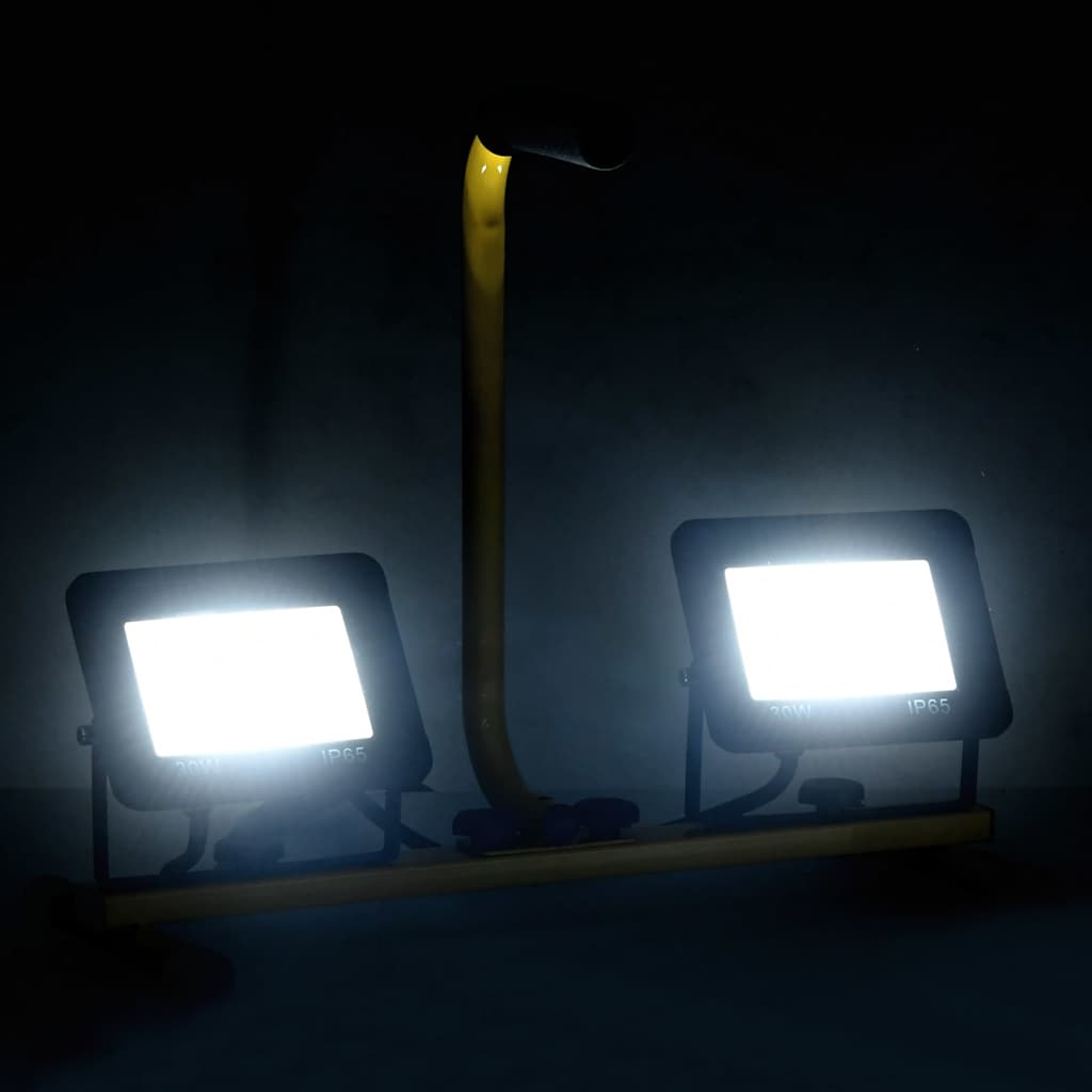 LED-flomlys med håndtak 2x30 W kaldhvit