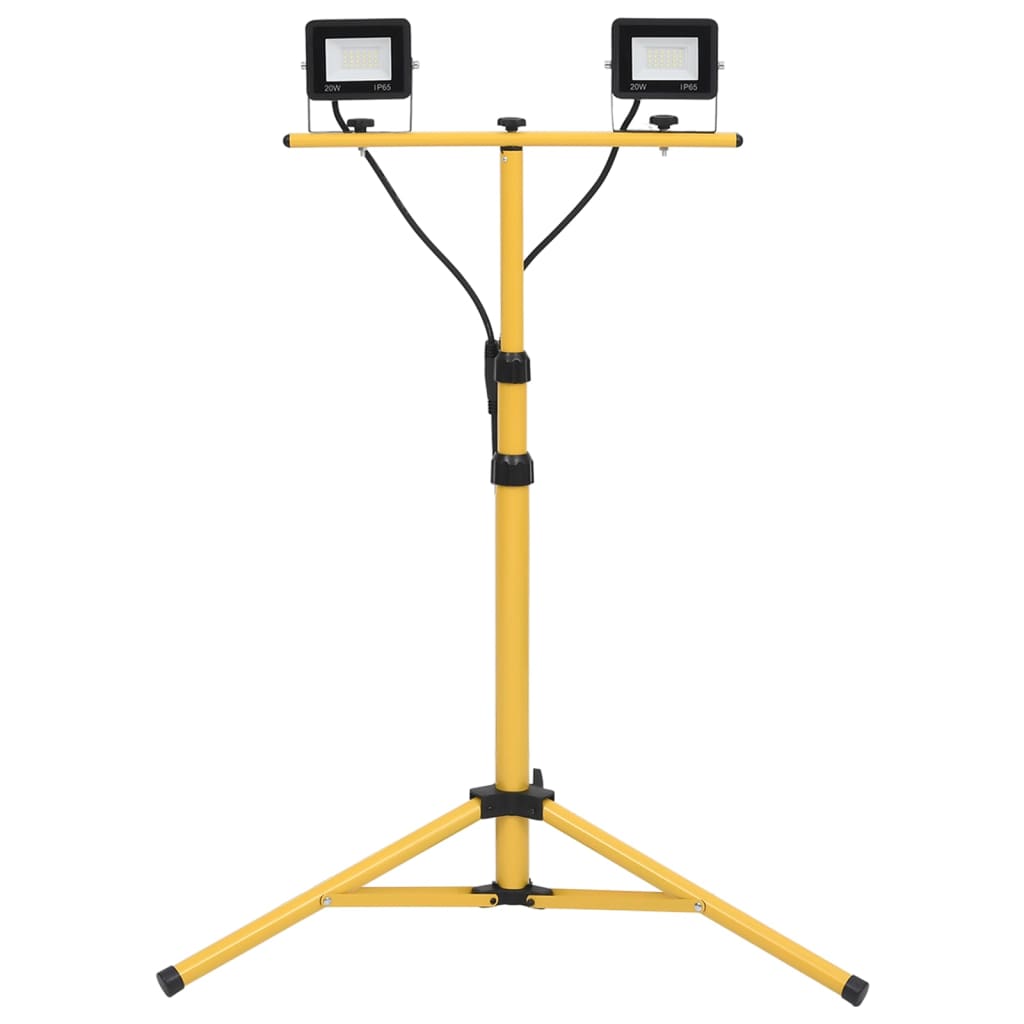 LED-flomlys med stativ 2x20 W kaldhvit