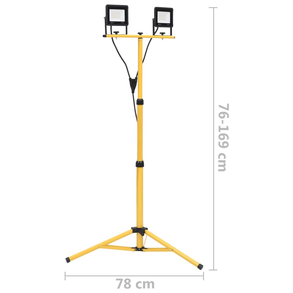 LED-flomlys med stativ 2x30 W kaldhvit