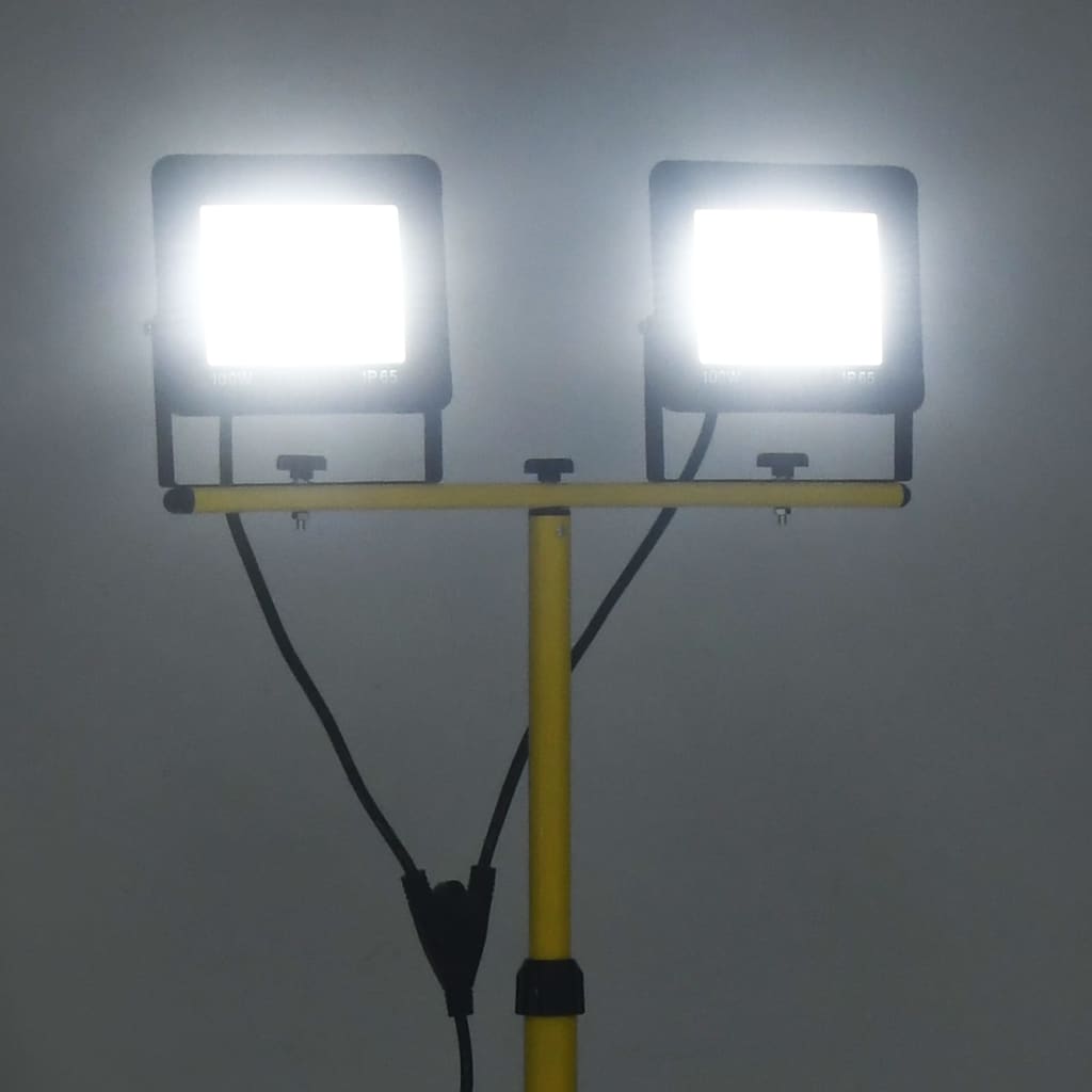 LED-flomlys med stativ 2x100 W kaldhvit