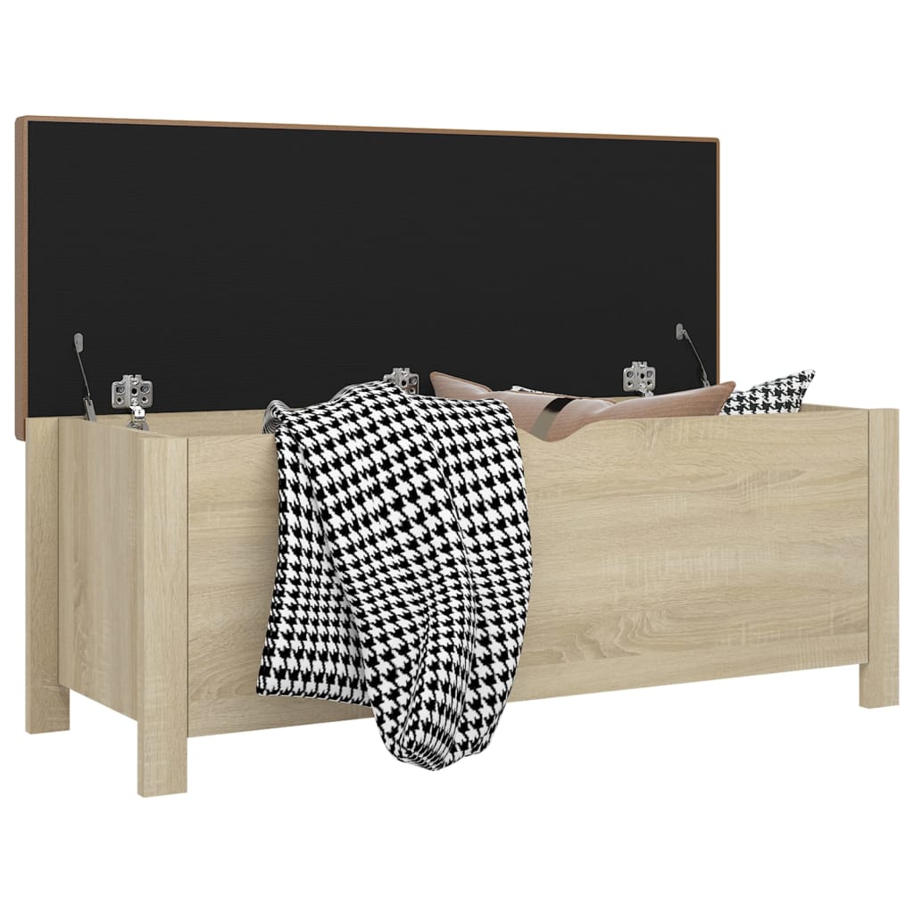 Putekasse med pute sonoma eik 105x40x45 cm konstruert tre