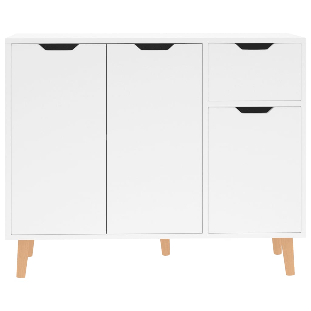 Skjenk høyglans hvit 90x30x72 cm konstruert tre