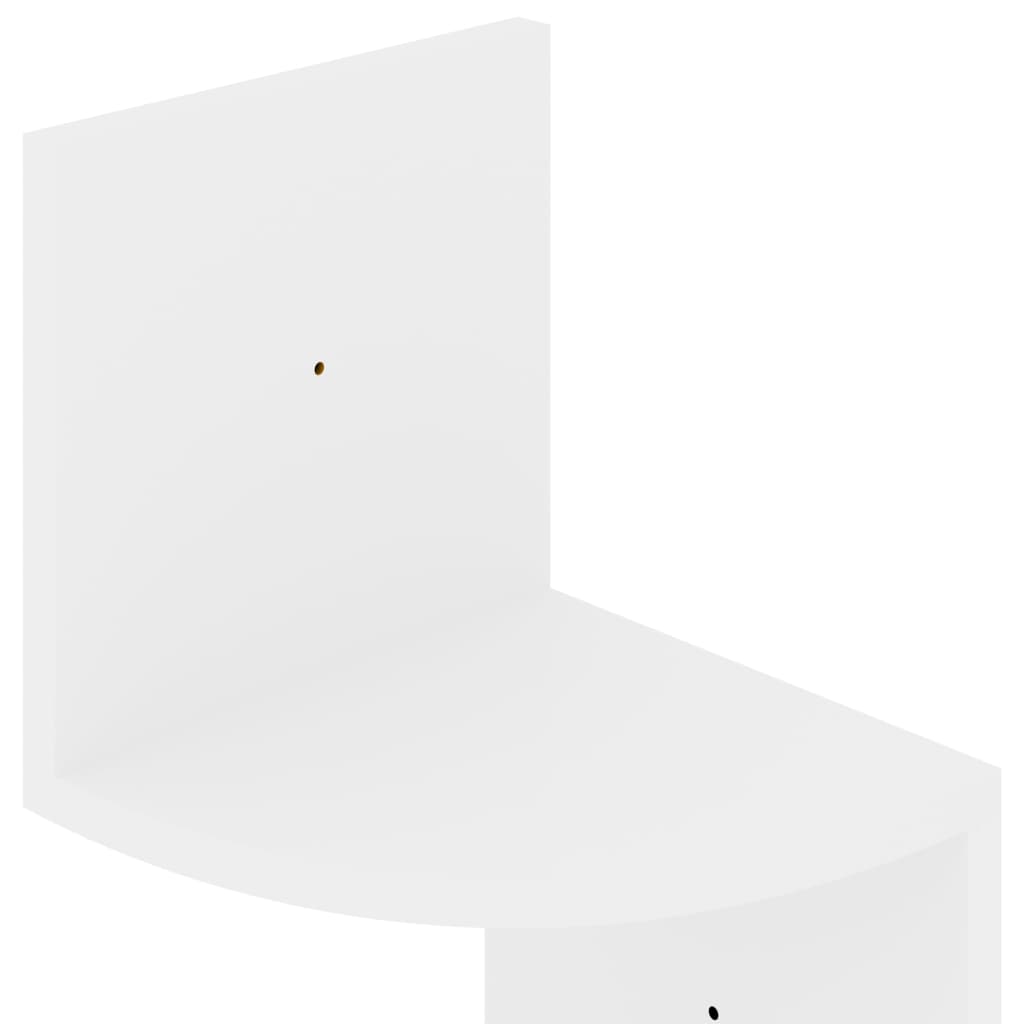 Vegghjørnehylle høyglans hvit 19x19x123 cm konstruert tre