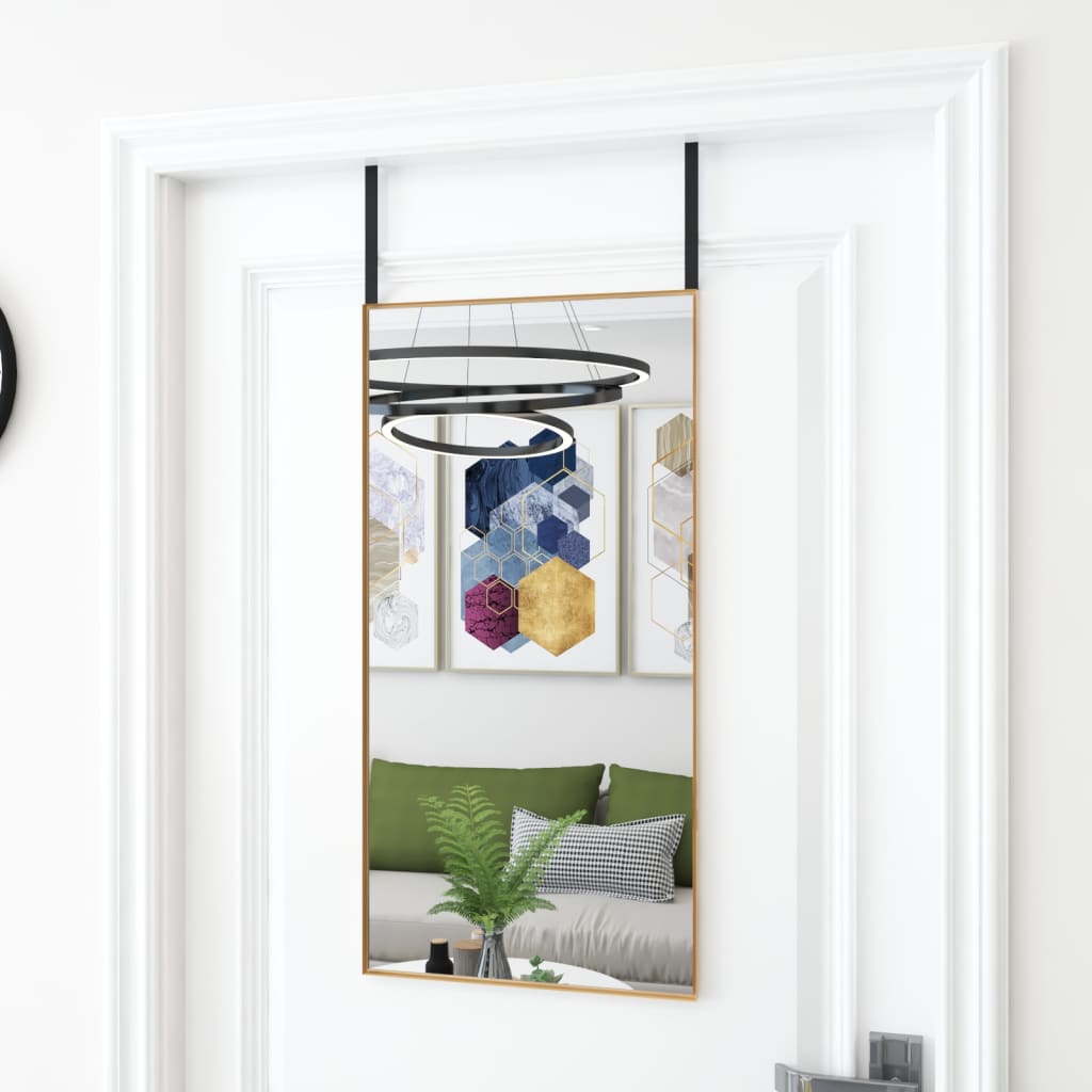 Dørspeil gull 40x80 cm glass og aluminium