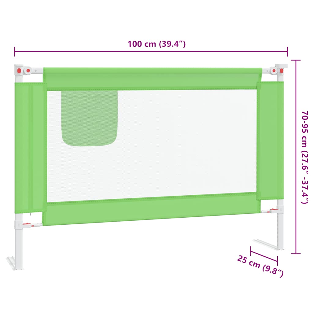Sengehest småbarn grønn 100x25 cm stoff