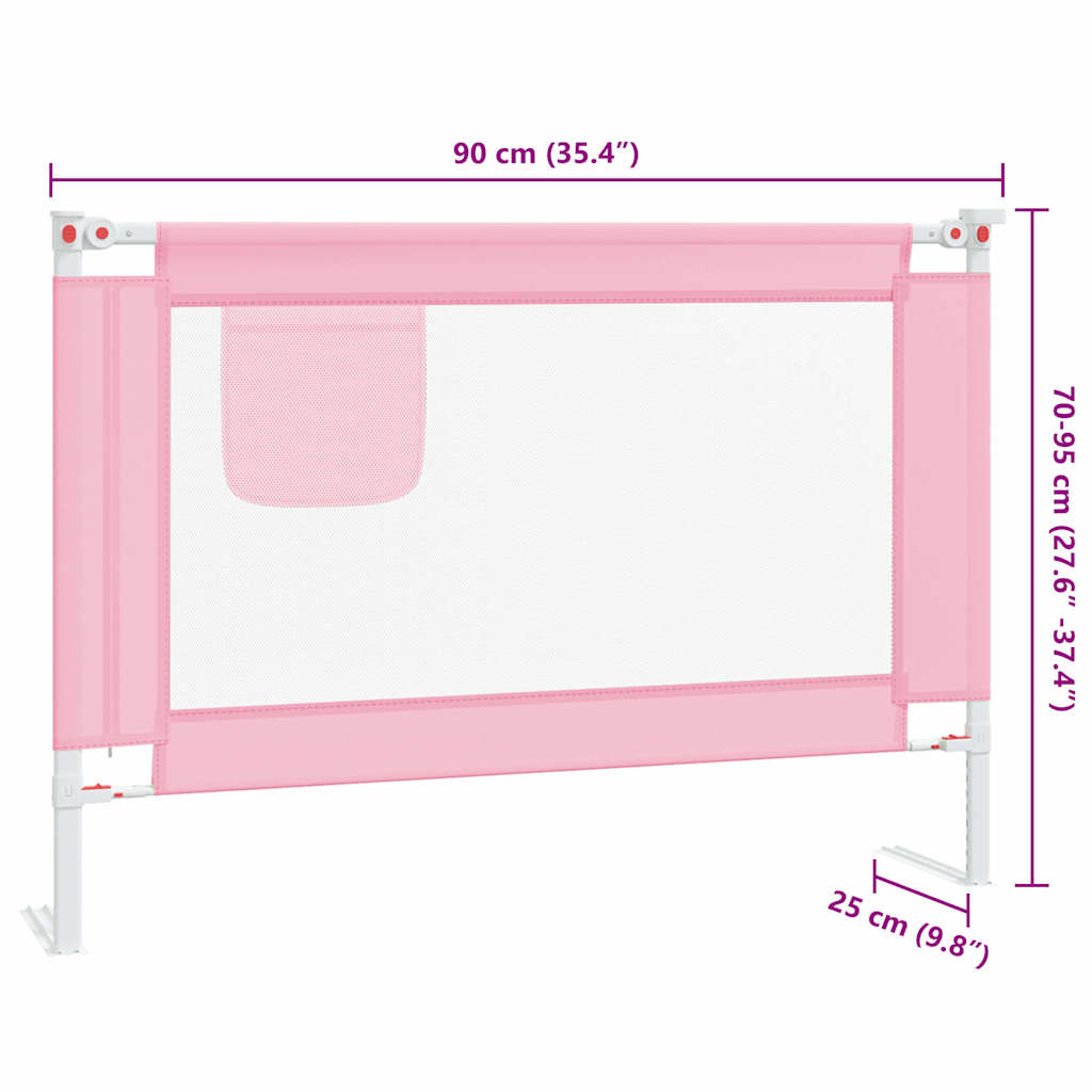 Sengehest småbarn rosa 90x25 cm stoff