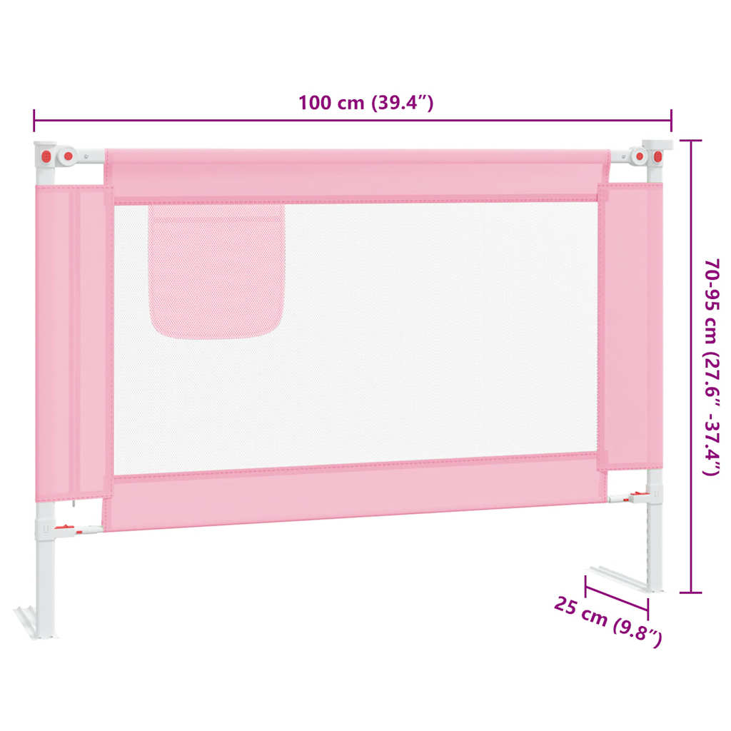 Sengehest småbarn rosa 100x25 cm stoff