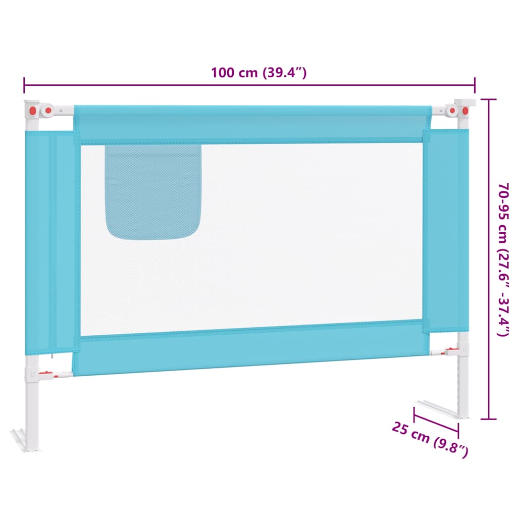 Sengehest småbarn blå 100x25 cm stoff