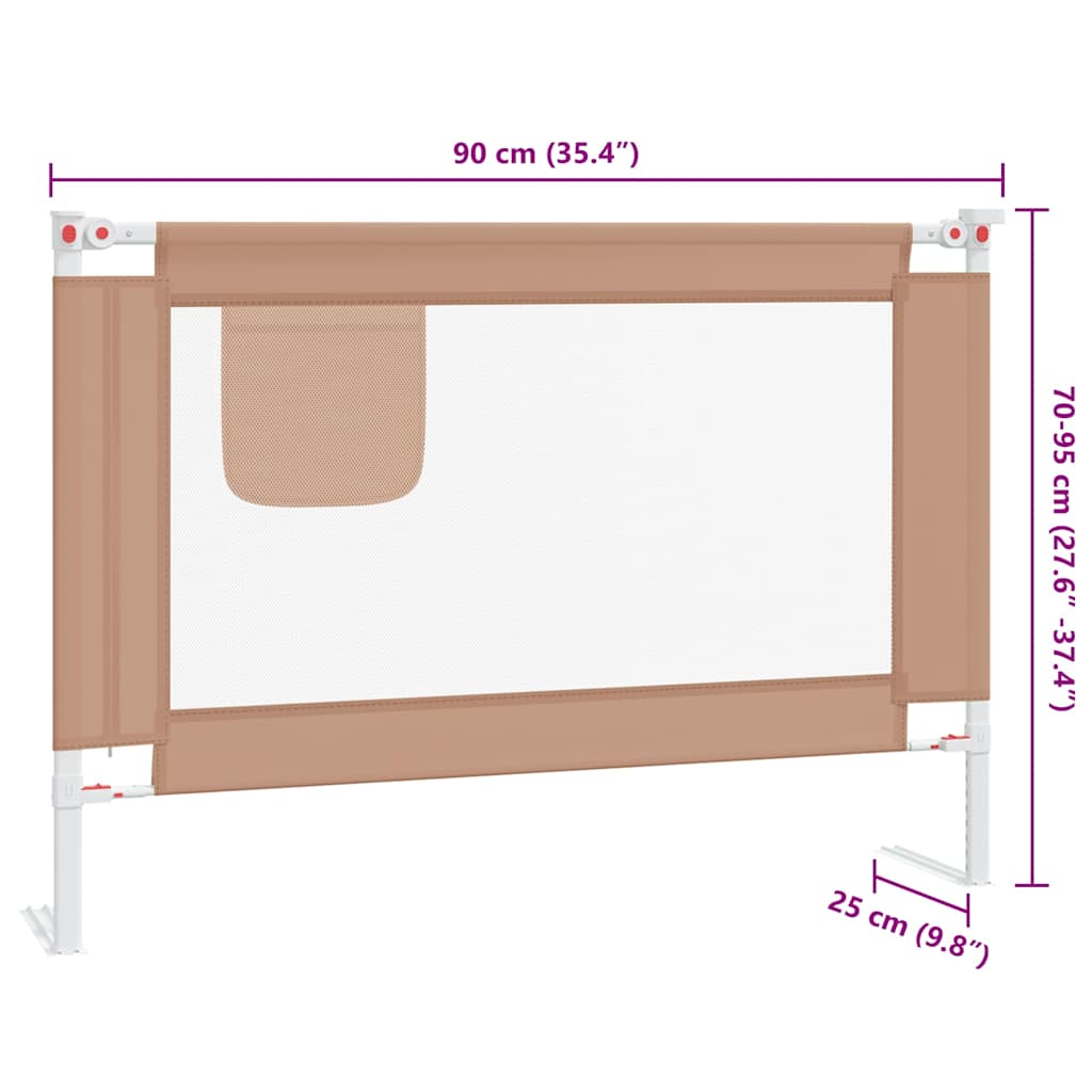 Sengehest småbarn gråbrun 90x25 cm stoff