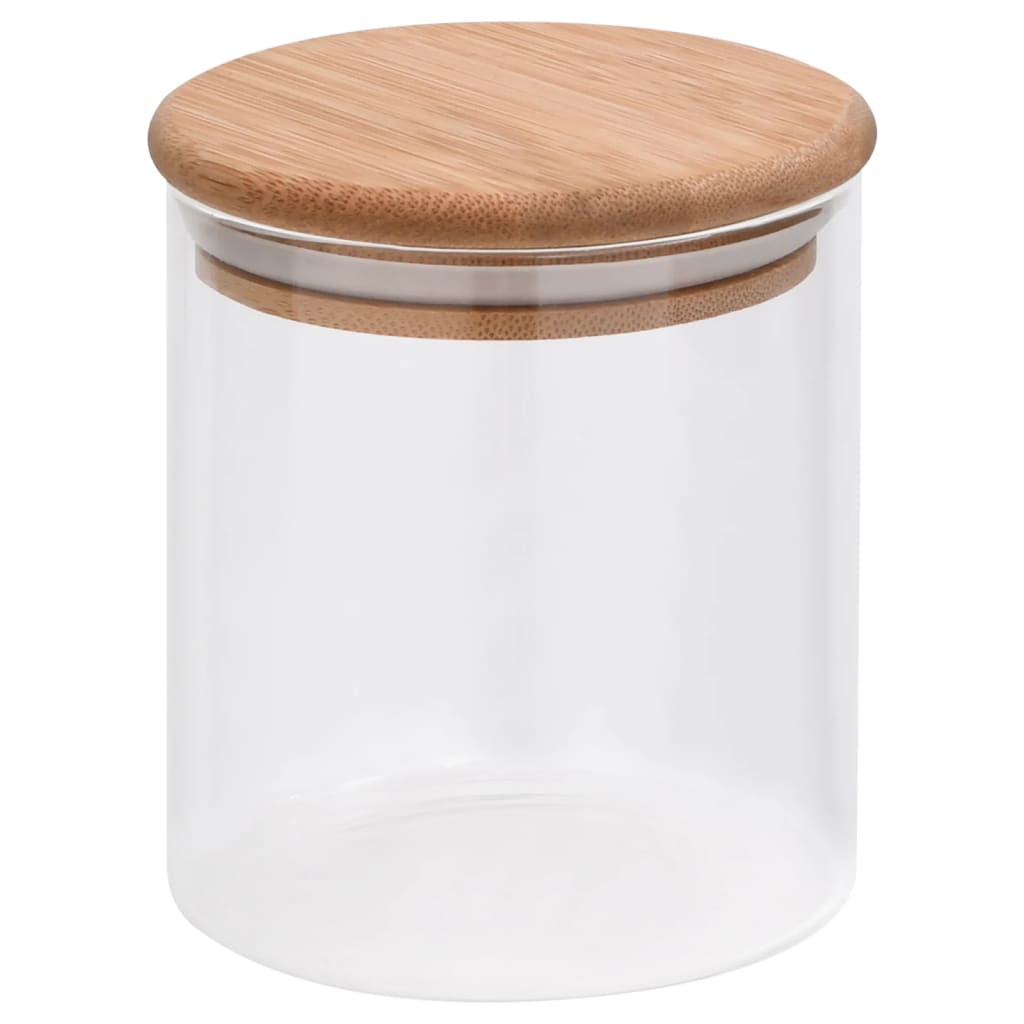 Glasskrukker med bambuslokk 6 stk 600 ml