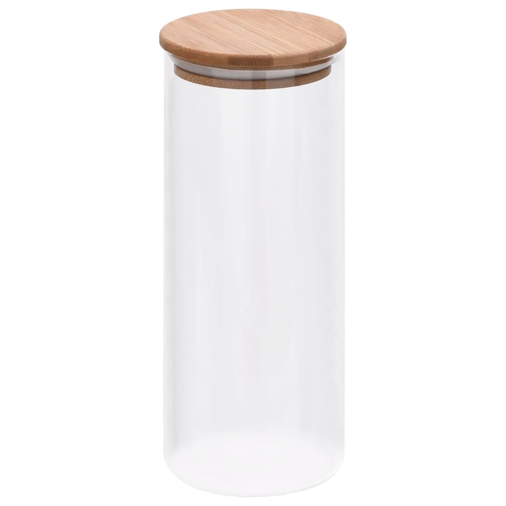 Glasskrukker med bambuslokk 6 stk 1000 ml