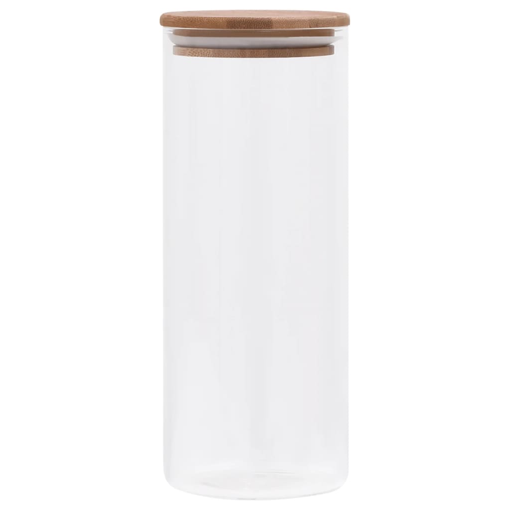 Glasskrukker med bambuslokk 6 stk 1000 ml