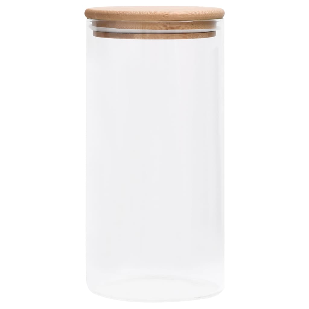 Glasskrukker med bambuslokk 4 stk 1200 ml