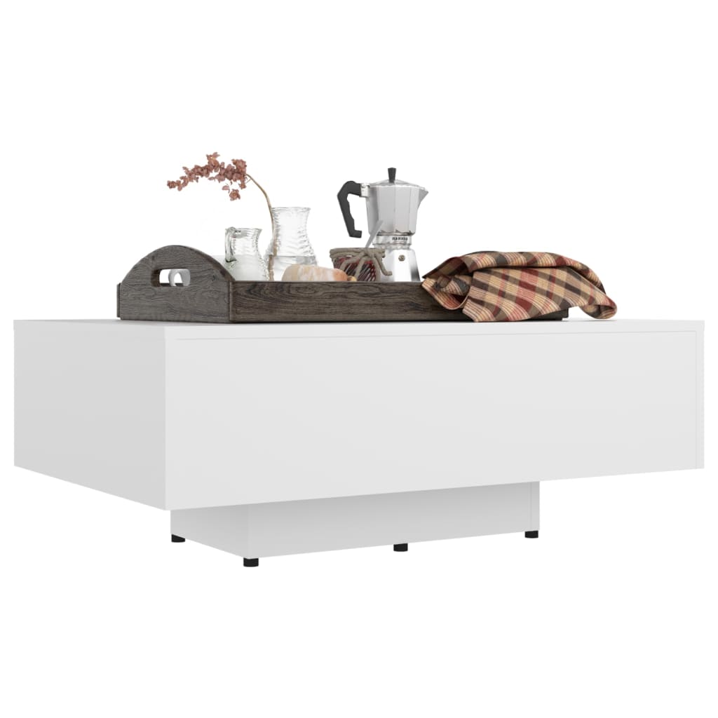 Salongbord hvit 85x55x31 cm konstruert tre