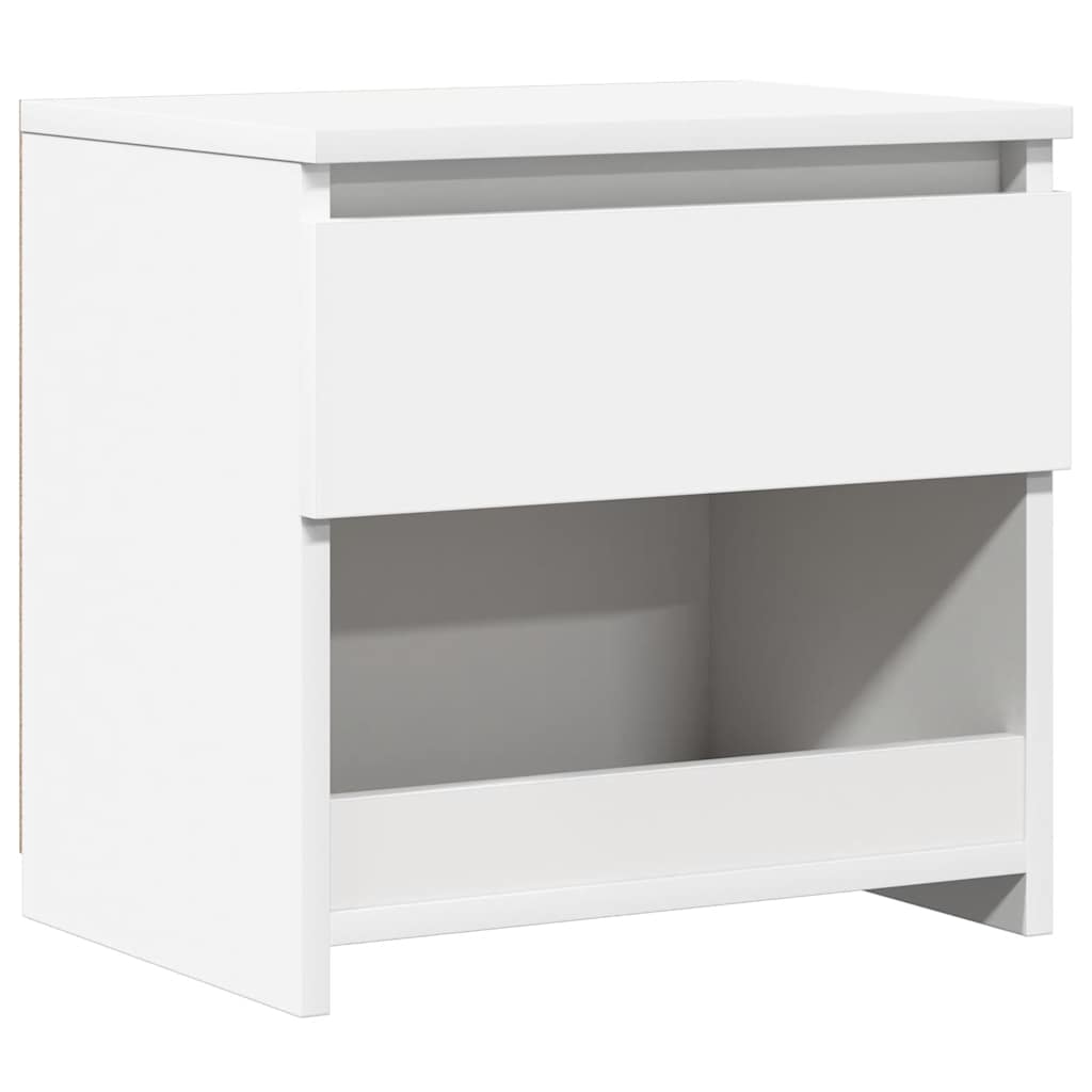 Nattbord hvit 40x30x39 cm konstruert tre