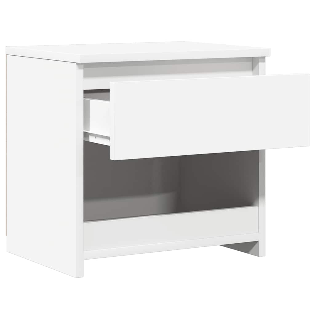 Nattbord hvit 40x30x39 cm konstruert tre
