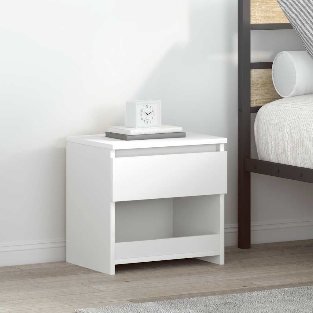 Nattbord 2 stk hvit 40x30x39 cm konstruert tre