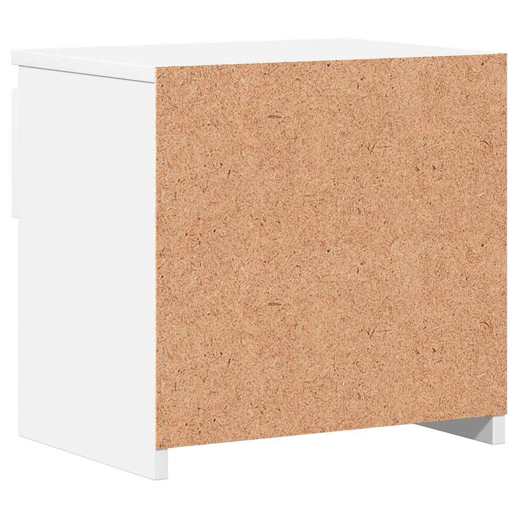 Nattbord høyglans hvit 40x30x39 cm konstruert tre