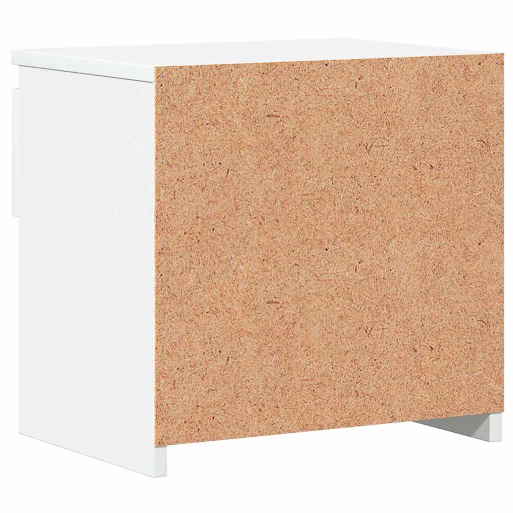 Nattbord 2 stk høyglans hvit 40x30x39 cm konstruert tre
