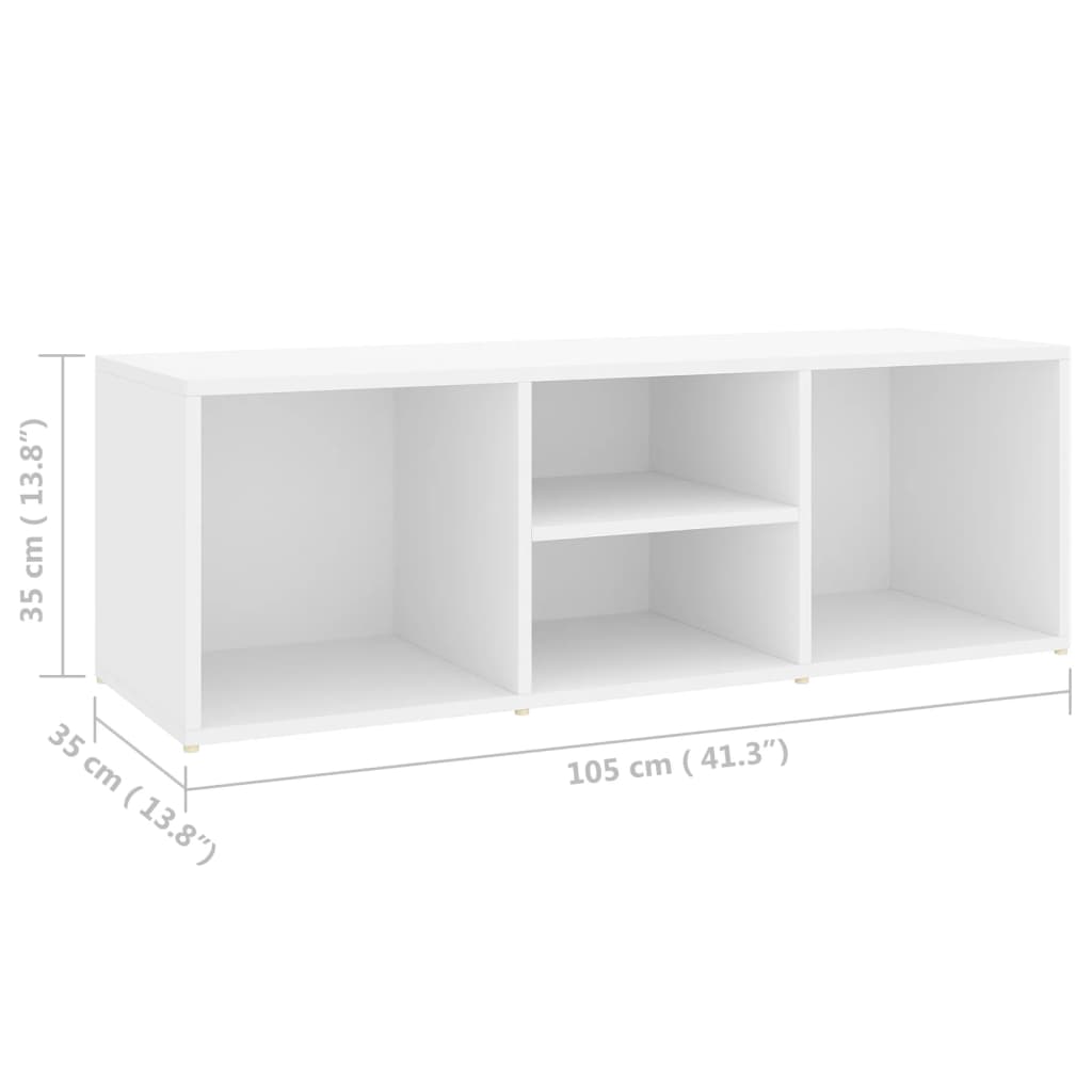 Skobenk hvit 105x35x35 cm konstruert tre