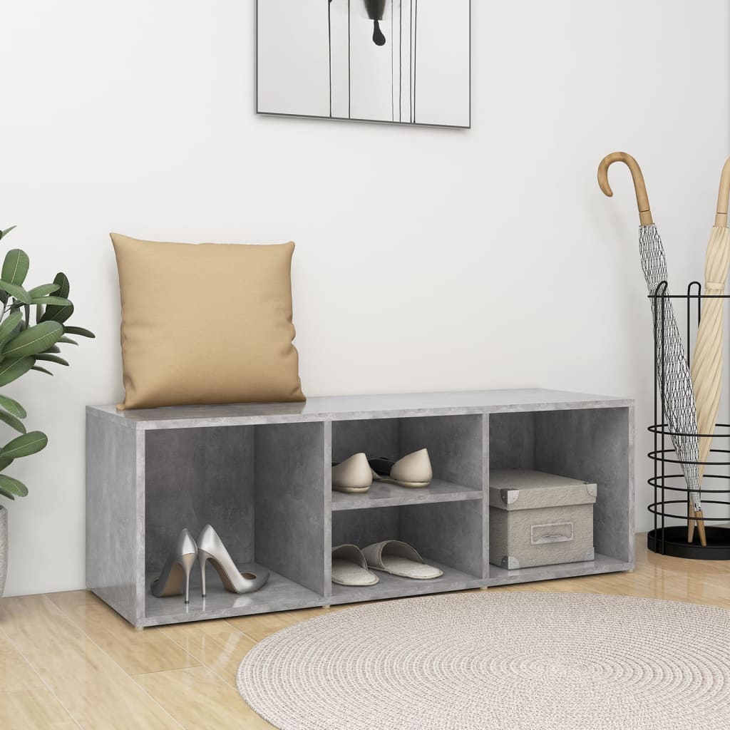 Skobenk betonggrå 105x35x35 cm konstruert tre