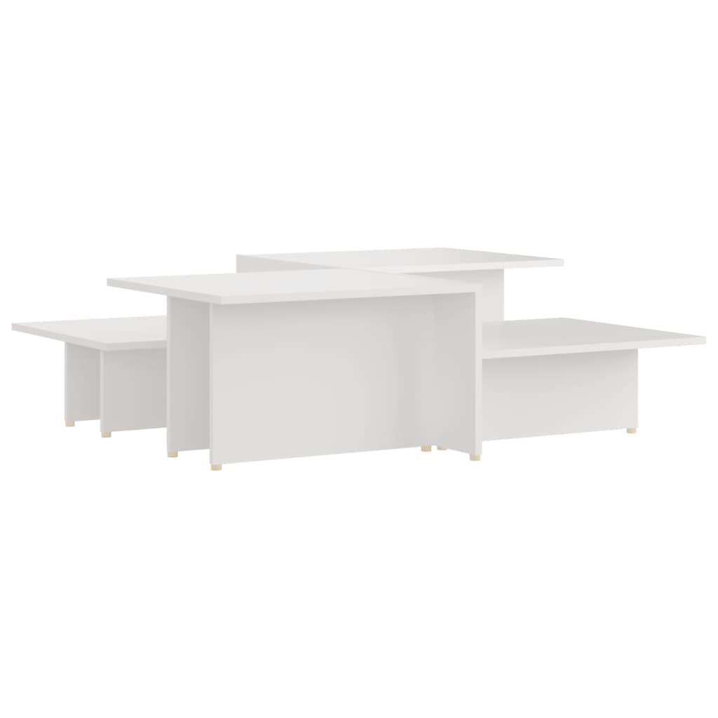 Salongbord 2 stk hvit 111,5x50x33 cm konstruert tre