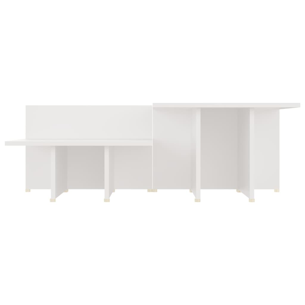 Salongbord 2 stk hvit 111,5x50x33 cm konstruert tre