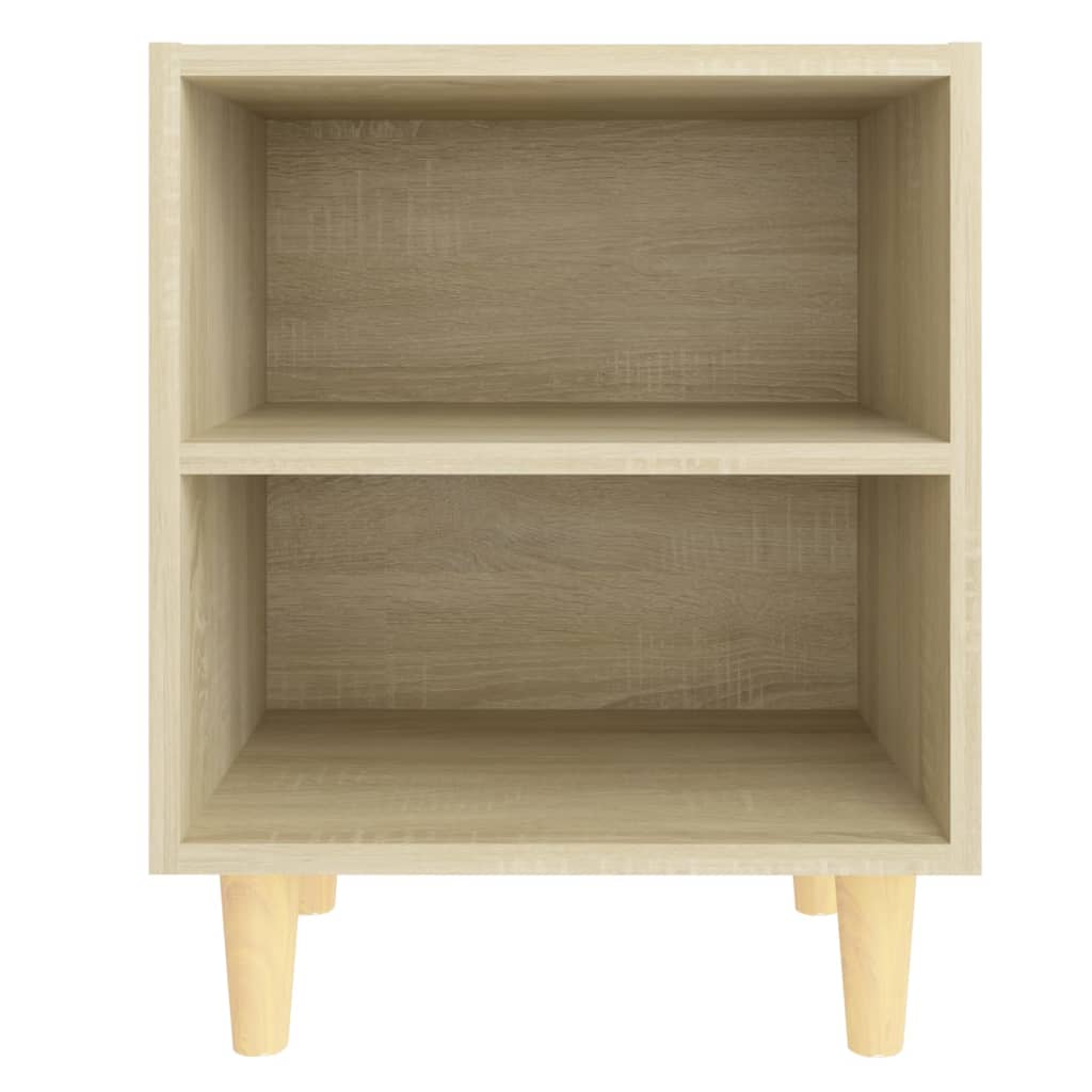 Nattbord med ben i heltre 2 stk sonoma eik 40x30x50 cm