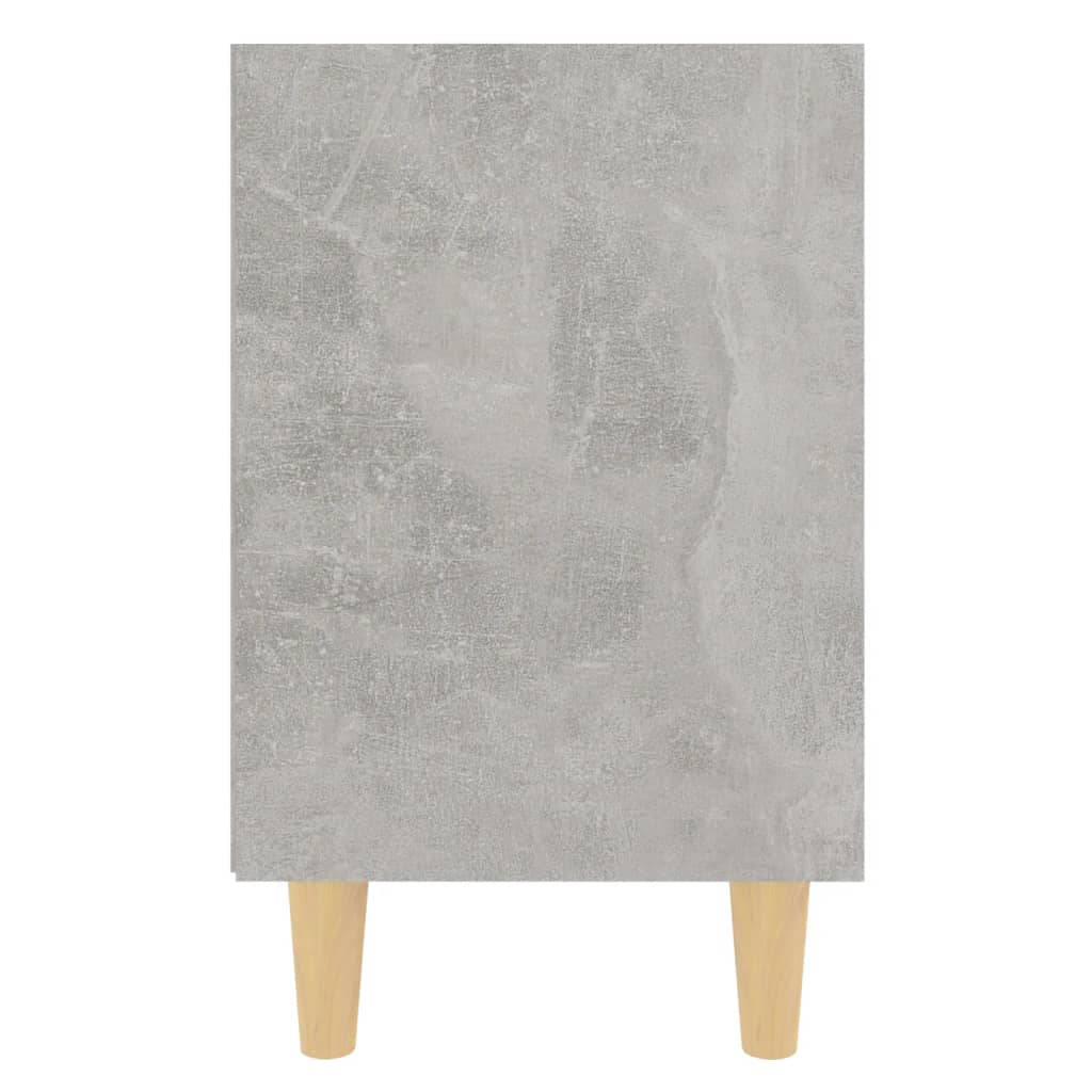 Nattbord med ben i heltre 2 stk betonggrå 40x30x50 cm