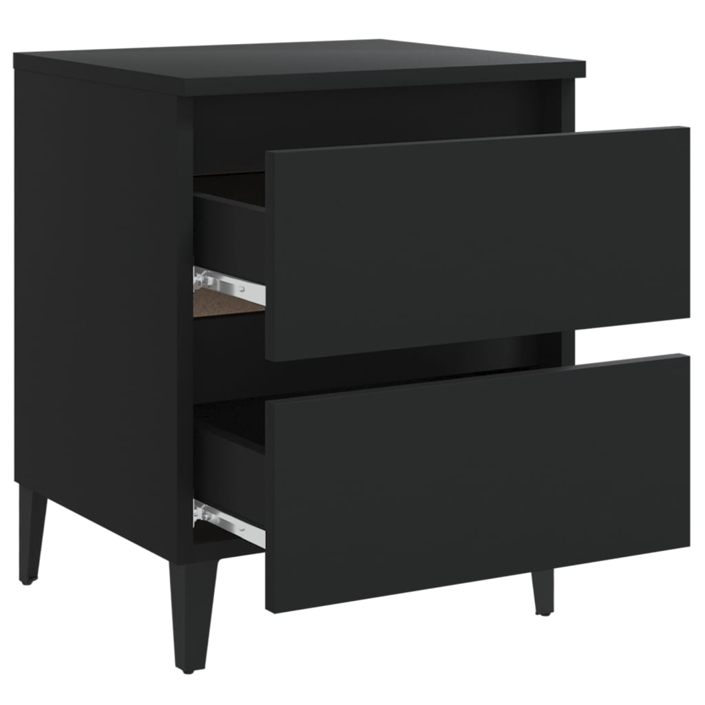 Nattbord 2 stk svart 40x35x50 cm konstruert tre