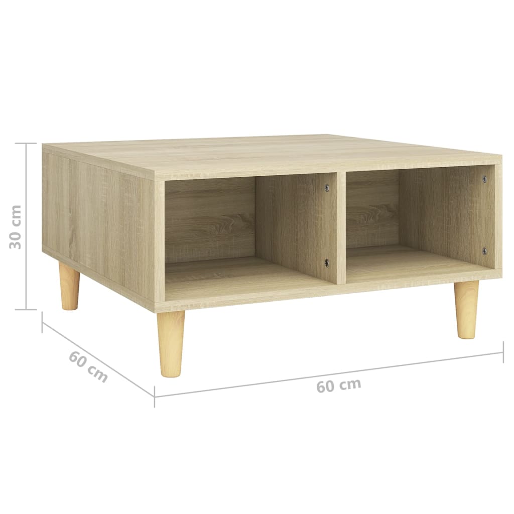Salongbord sonoma eik 60x60x30 cm konstruert tre