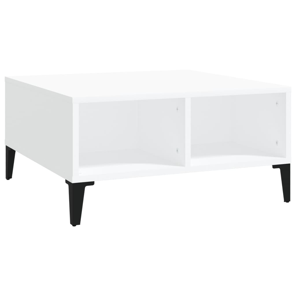 Salongbord hvit 60x60x30 cm konstruert tre