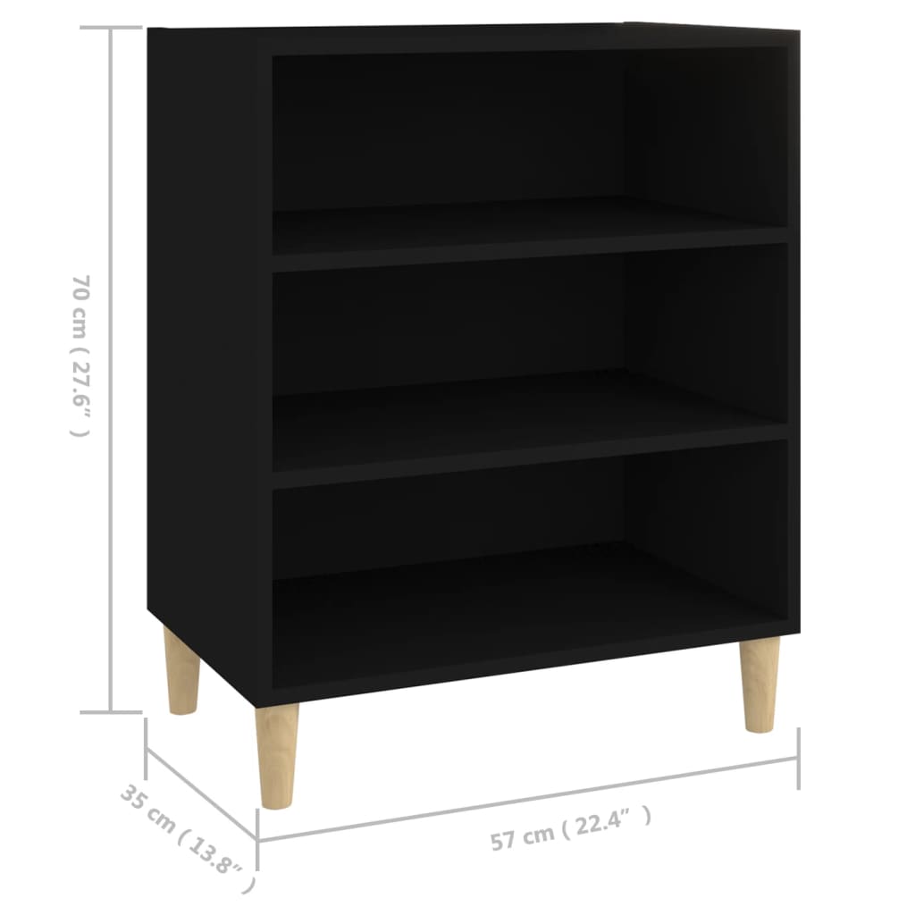 Skjenk svart 57x35x70 cm konstruert tre